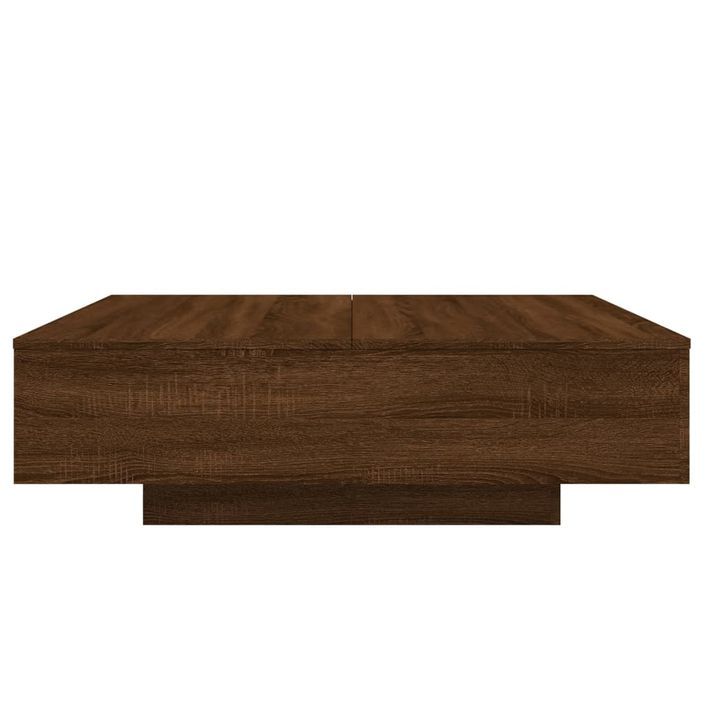 Table basse avec lumières LED chêne marron 100x100x31 cm - Photo n°6