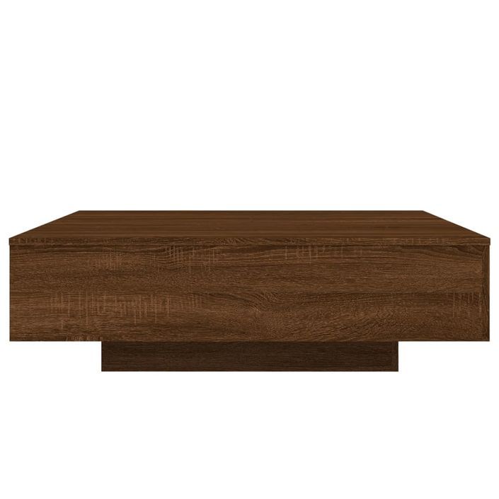 Table basse avec lumières LED chêne marron 100x100x31 cm - Photo n°7