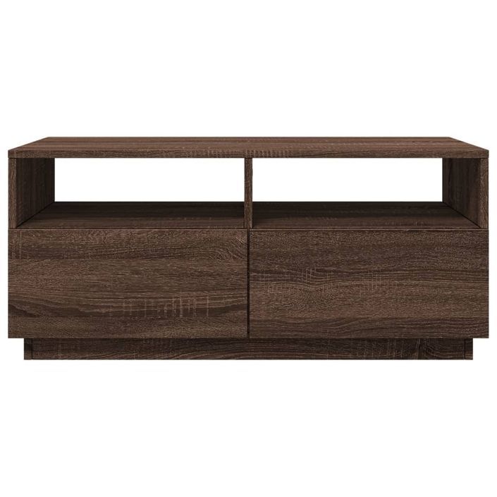 Table basse avec lumières LED chêne marron 90x49x40 cm - Photo n°6