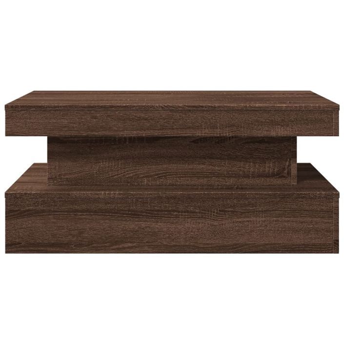 Table basse avec lumières LED chêne marron 90x50x40 cm - Photo n°7