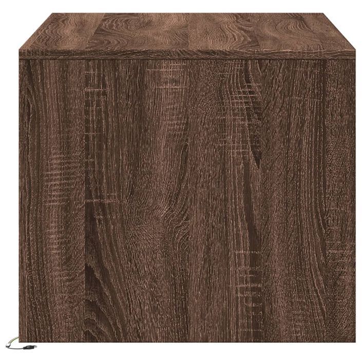 Table basse avec lumières LED chêne marron bois d'ingénierie - Photo n°7