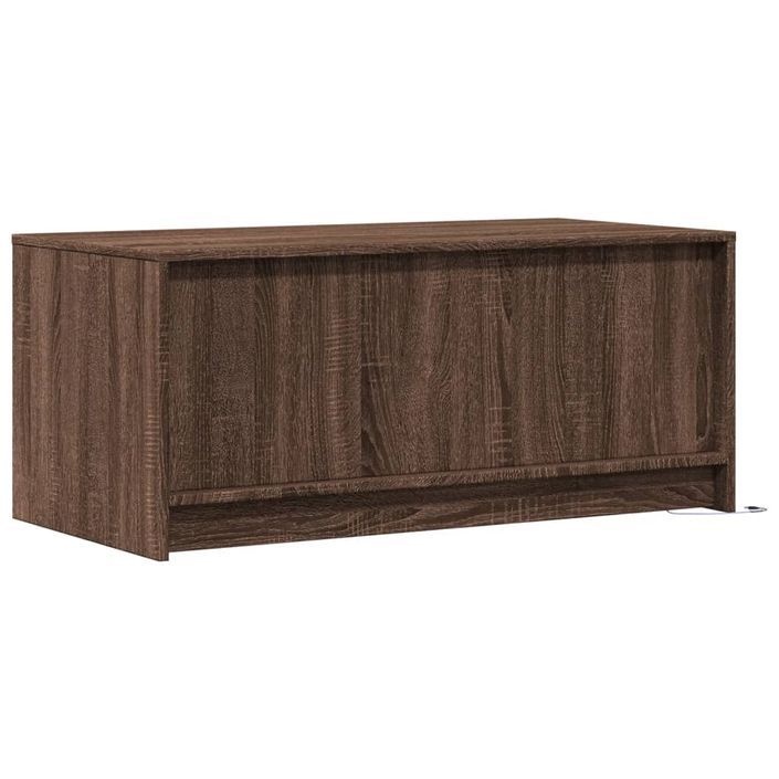 Table basse avec lumières LED chêne marron bois d'ingénierie - Photo n°8