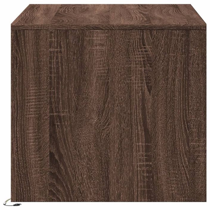 Table basse avec lumières LED chêne marron bois d'ingénierie - Photo n°7