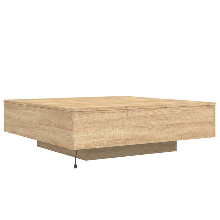 Table basse avec lumières LED chêne sonoma 100x100x31 cm - Photo n°8