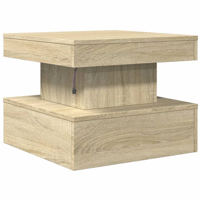 Table basse avec lumières LED chêne sonoma 50x50x40 cm - Photo n°9