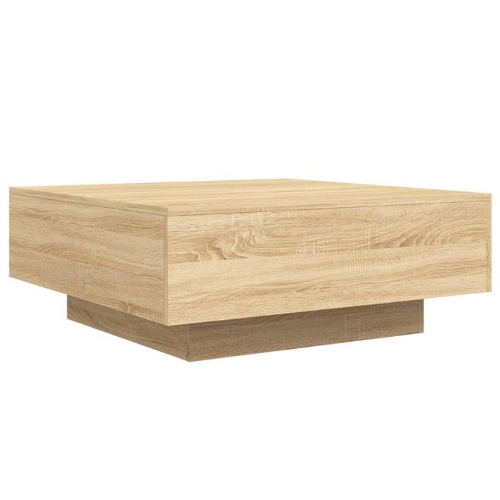 Table basse avec lumières LED chêne sonoma 80x80x31 cm - Photo n°3