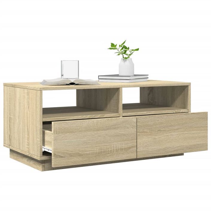 Table basse avec lumières LED chêne sonoma 90x49x40 cm - Photo n°4