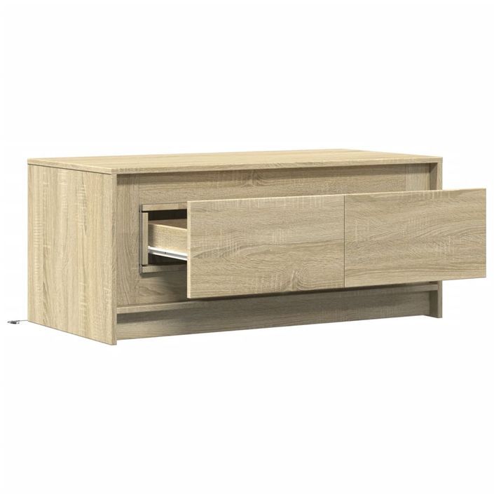 Table basse avec lumières LED chêne sonoma bois d'ingénierie - Photo n°9