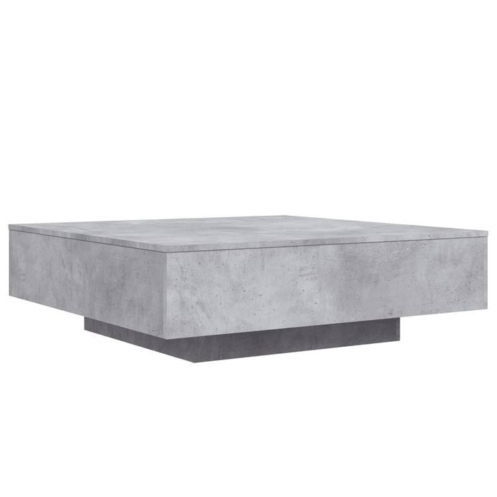 Table basse avec lumières LED gris béton 100x100x31 cm - Photo n°1