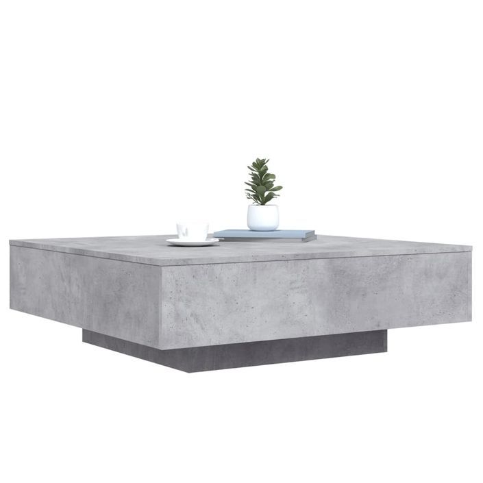 Table basse avec lumières LED gris béton 100x100x31 cm - Photo n°5