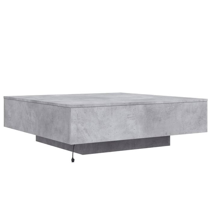 Table basse avec lumières LED gris béton 100x100x31 cm - Photo n°8