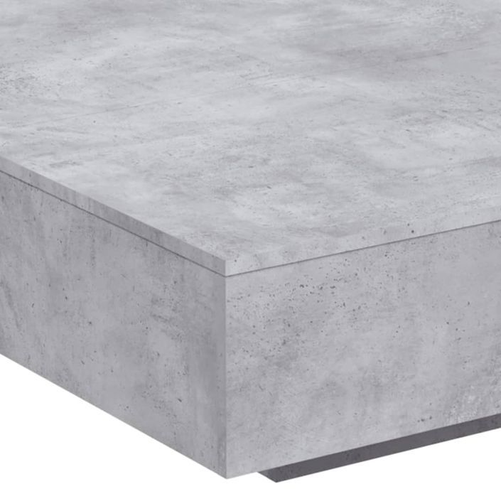 Table basse avec lumières LED gris béton 100x100x31 cm - Photo n°9