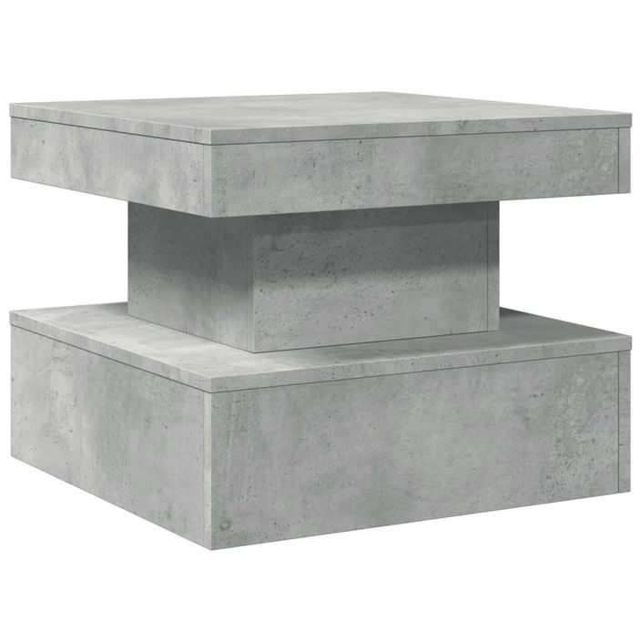 Table basse avec lumières LED gris béton 50x50x40 cm - Photo n°3