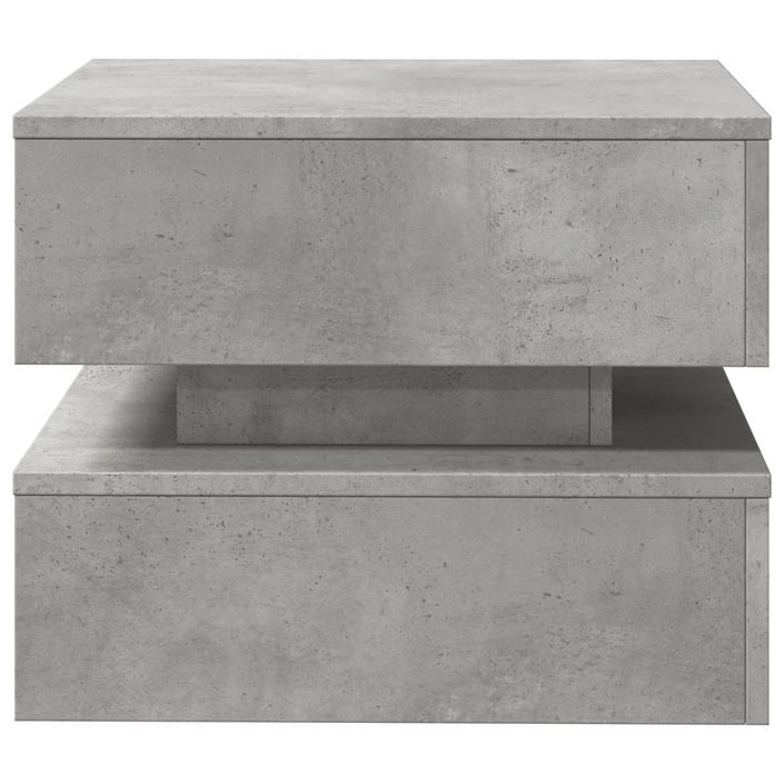 Table basse avec lumières LED gris béton 50x50x40 cm - Photo n°7