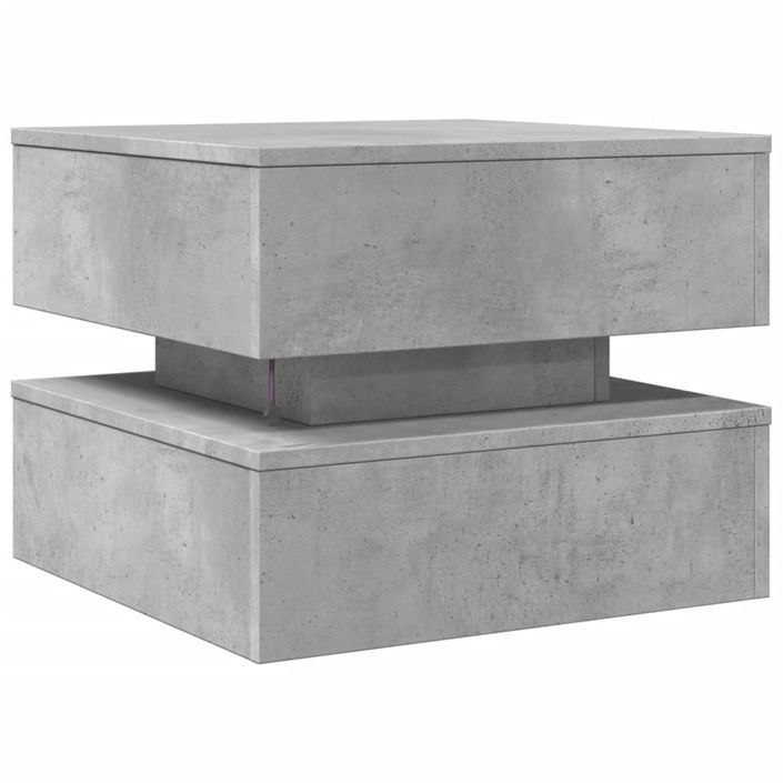 Table basse avec lumières LED gris béton 50x50x40 cm - Photo n°9