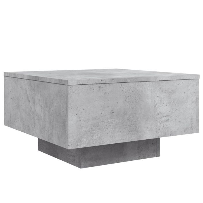 Table basse avec lumières LED gris béton 55x55x31 cm - Photo n°3