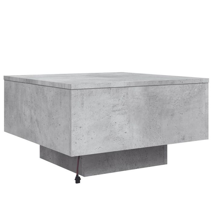 Table basse avec lumières LED gris béton 55x55x31 cm - Photo n°9