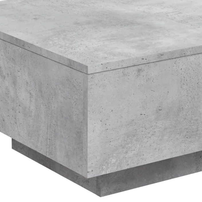 Table basse avec lumières LED gris béton 55x55x31 cm - Photo n°10