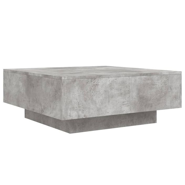 Table basse avec lumières LED gris béton 80x80x31 cm - Photo n°3