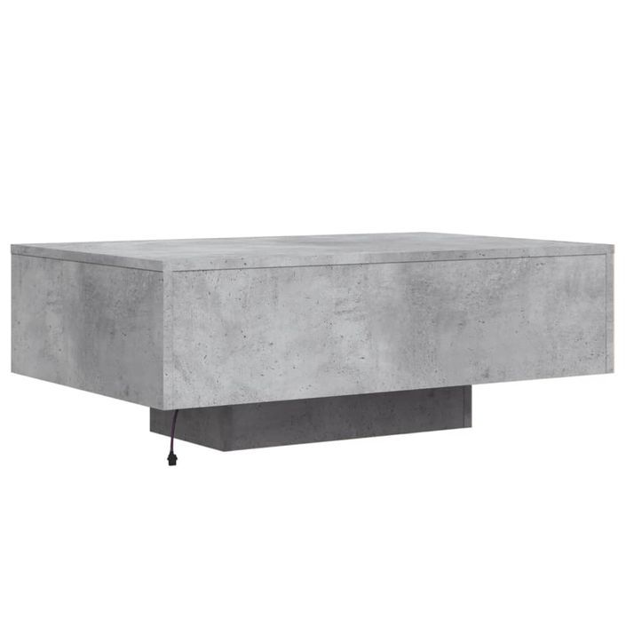 Table basse avec lumières LED gris béton 85x55x31 cm - Photo n°8