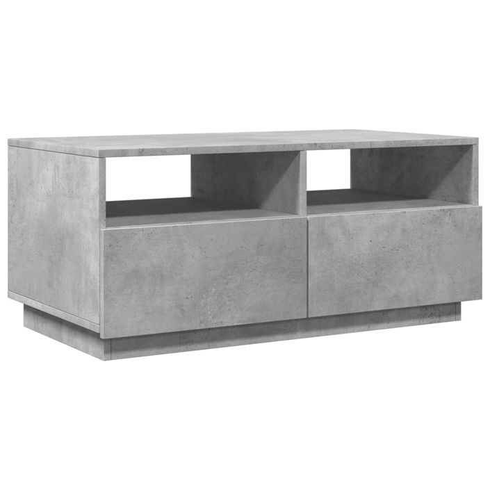 Table basse avec lumières LED gris béton 90x49x40 cm - Photo n°3