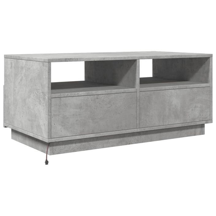 Table basse avec lumières LED gris béton 90x49x40 cm - Photo n°7