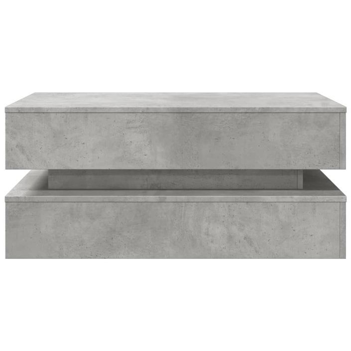 Table basse avec lumières LED gris béton 90x50x40 cm - Photo n°7