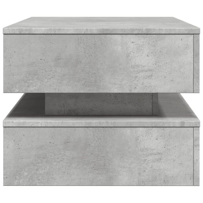 Table basse avec lumières LED gris béton 90x50x40 cm - Photo n°8