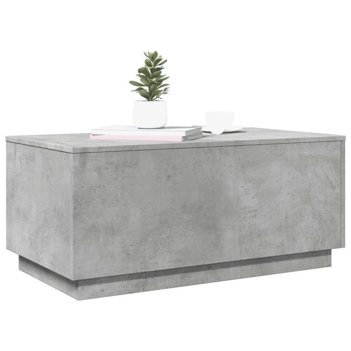 Table basse avec lumières LED gris béton 90x50x40 cm - Photo n°6