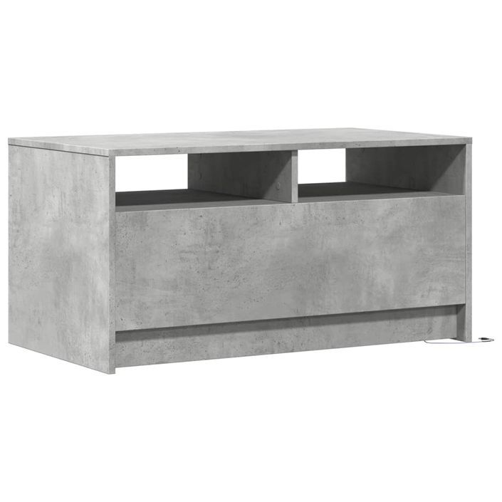 Table basse avec lumières LED gris béton bois d'ingénierie - Photo n°8