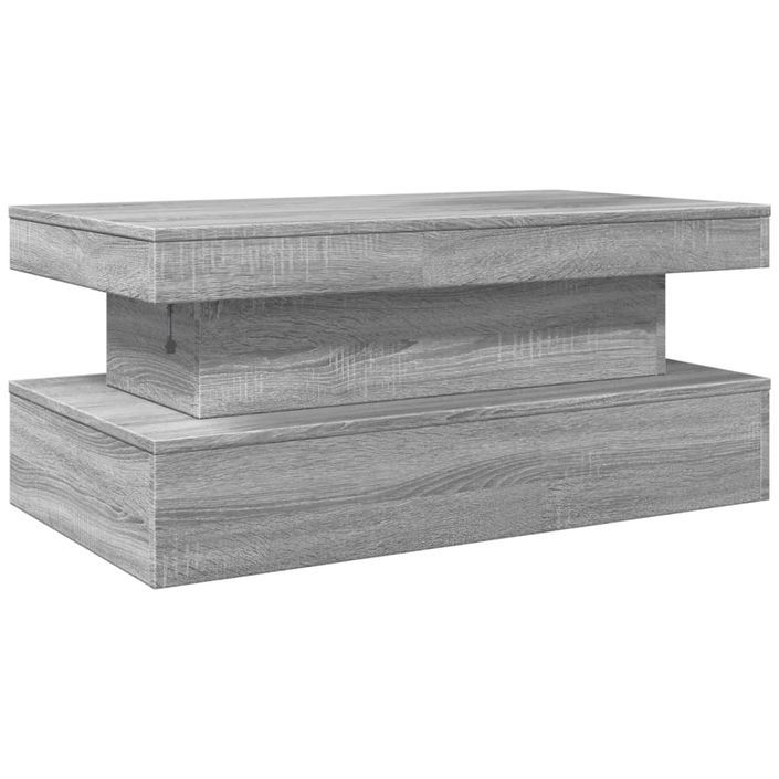 Table basse avec lumières LED gris sonoma 90x50x40 cm - Photo n°9