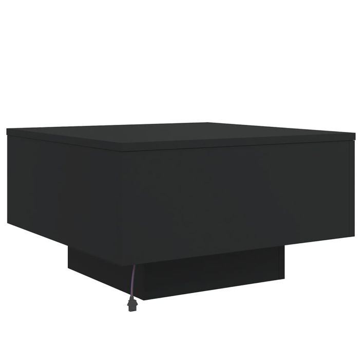 Table basse avec lumières LED noir 55x55x31 cm - Photo n°9