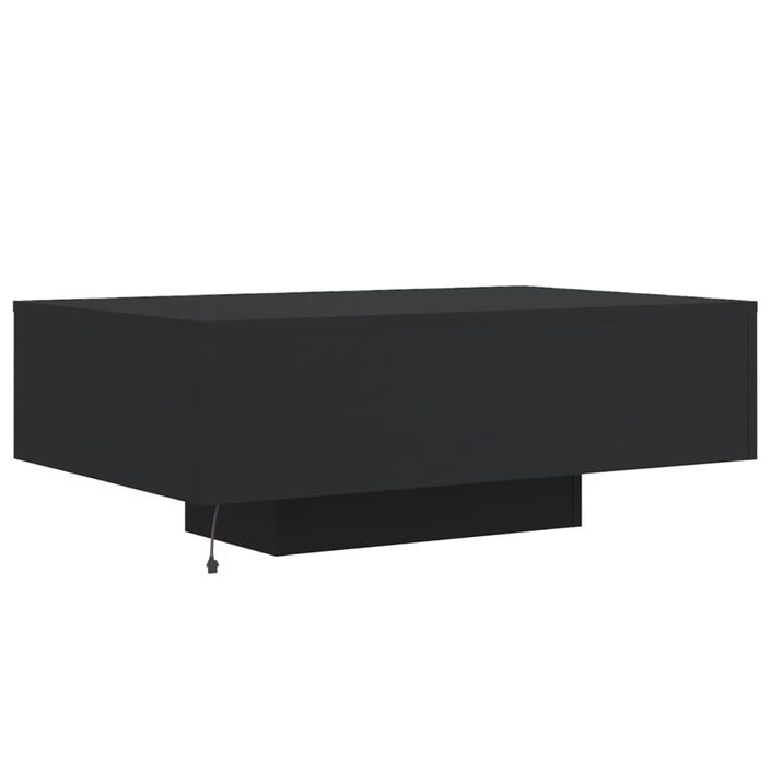 Table basse avec lumières LED noir 85x55x31 cm - Photo n°8