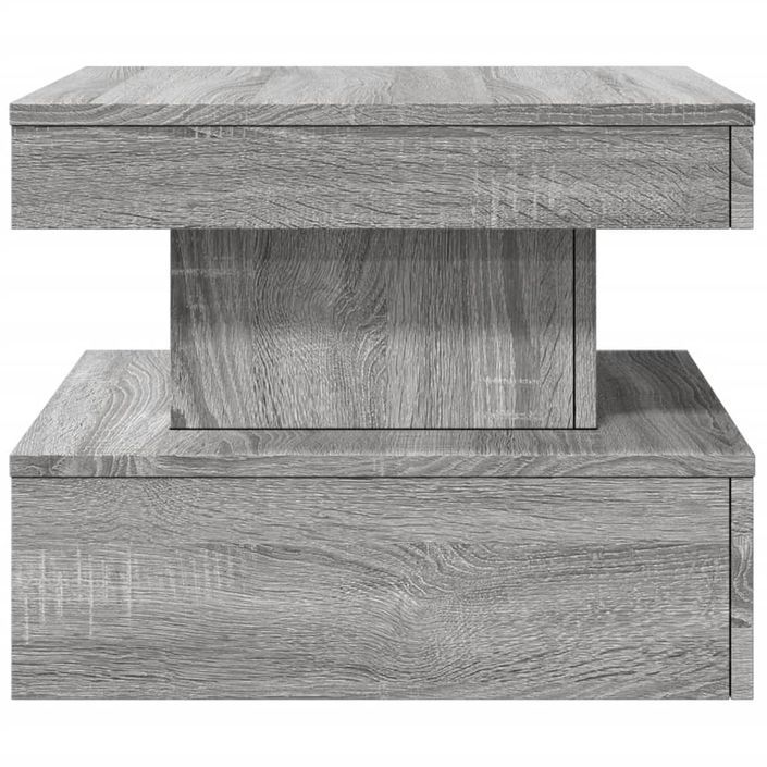 Table basse avec lumières LED sonoma gris 50x50x40 cm - Photo n°8