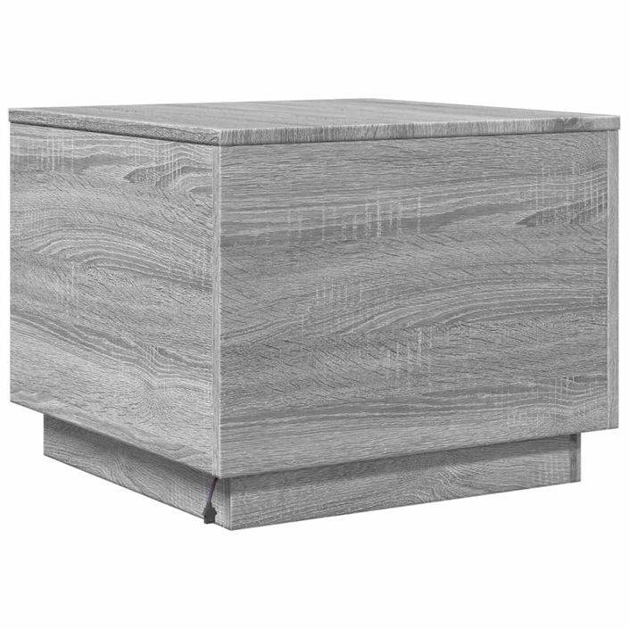 Table basse avec lumières LED sonoma gris 50x50x40 cm - Photo n°9