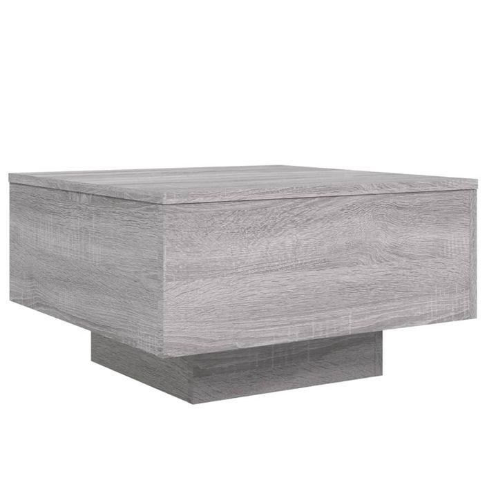 Table basse avec lumières LED sonoma gris 55x55x31 cm - Photo n°3