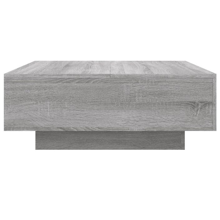 Table basse avec lumières LED sonoma gris 80x80x31 cm - Photo n°7