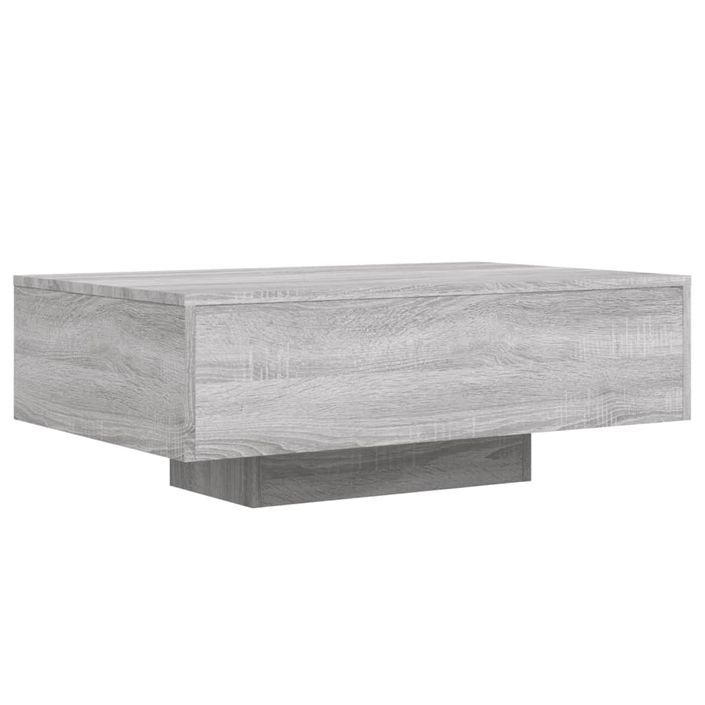 Table basse avec lumières LED sonoma gris 85x55x31 cm - Photo n°3