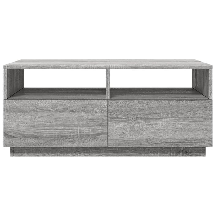 Table basse avec lumières LED sonoma gris 90x49x40 cm - Photo n°5