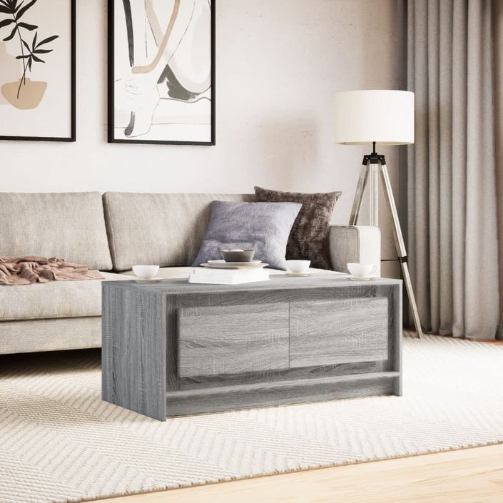 Table basse avec lumières LED sonoma gris bois d'ingénierie - Photo n°5