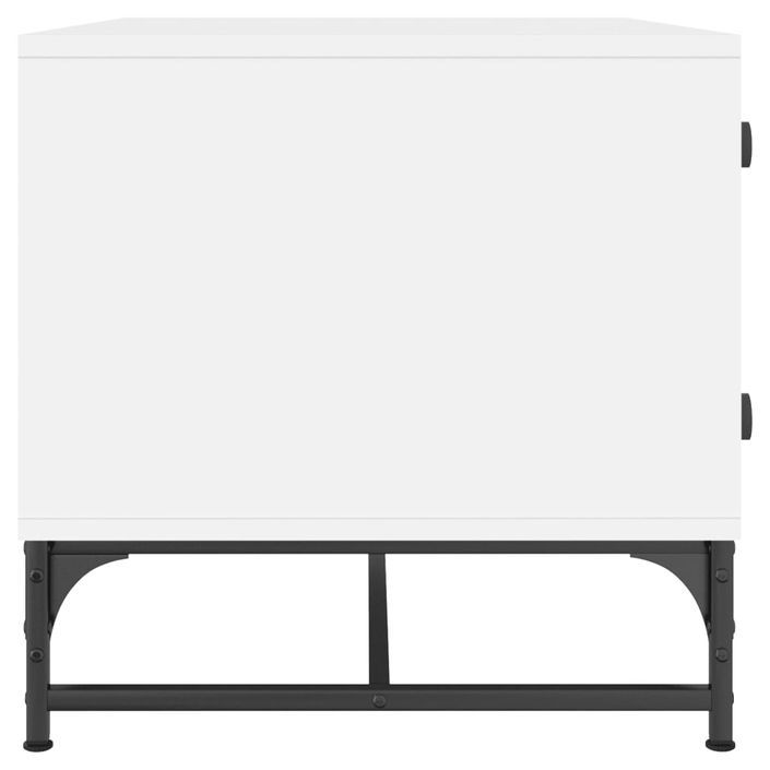 Table basse avec portes en verre blanc 68,5x50x50 cm - Photo n°6