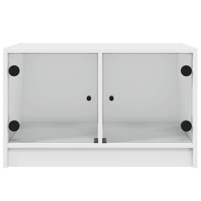 Table basse avec portes en verre blanc 68x50x42 cm - Photo n°6