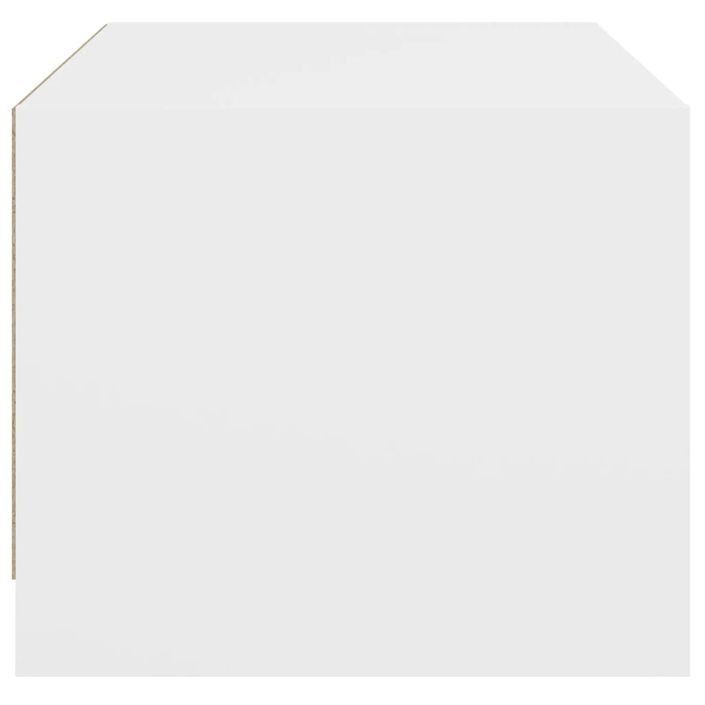 Table basse avec portes en verre blanc 68x50x42 cm - Photo n°7