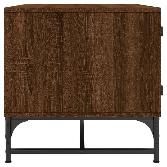 Table basse avec portes en verre chêne marron 68,5x50x50 cm - Photo n°6