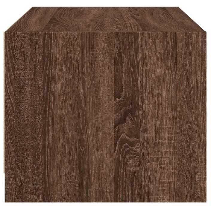 Table basse avec portes en verre chêne marron 68x50x42 cm - Photo n°7