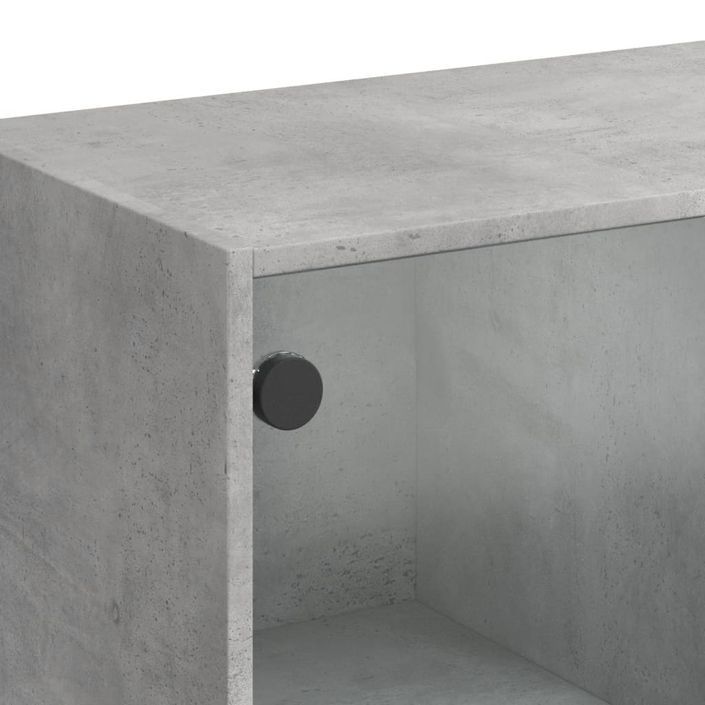 Table basse avec portes en verre gris béton 102x50x42 cm - Photo n°10