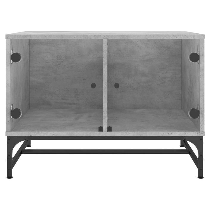 Table basse avec portes en verre gris béton 68,5x50x50 cm - Photo n°5