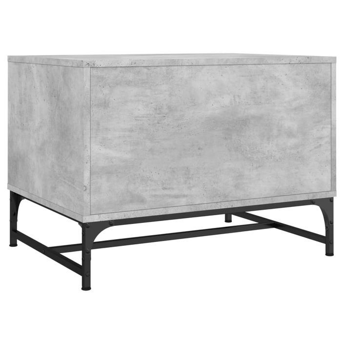 Table basse avec portes en verre gris béton 68,5x50x50 cm - Photo n°7