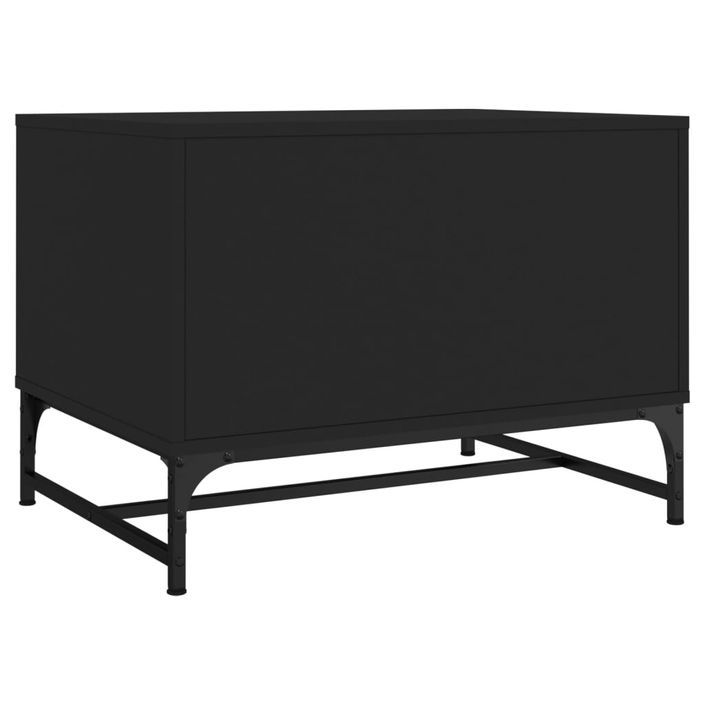 Table basse avec portes en verre noir 68,5x50x50 cm - Photo n°7