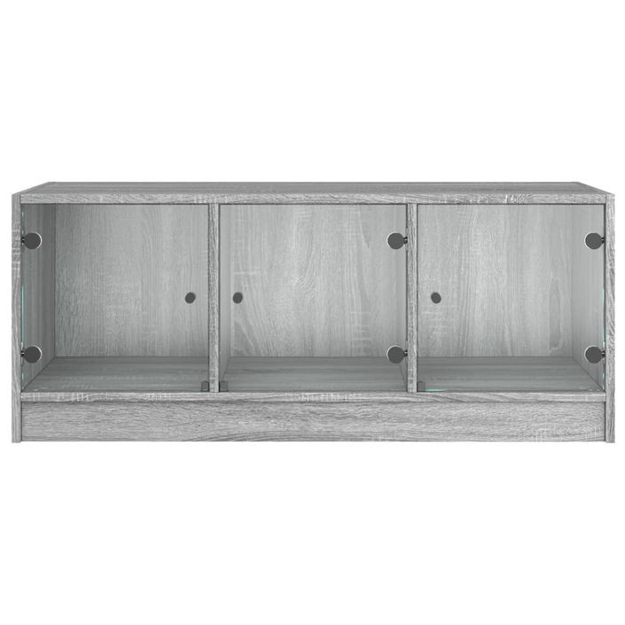 Table basse avec portes en verre sonoma gris 102x50x42 cm - Photo n°6